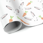 Bunny Rabbit und Carrot Pattern Umschlagpapier Geschenkpapier (Rolleneckpunkt)