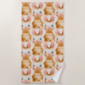 Bunny Rabbit Vintage Creme Strandtuch (Vorderseite)