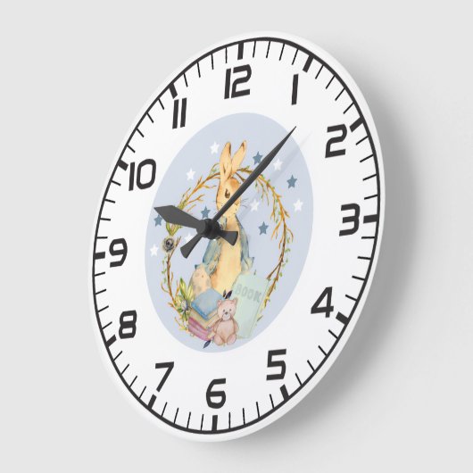 Bunny Rabbit Wall Clock Große Wanduhr (Winkel)