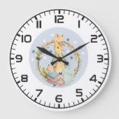 Bunny Rabbit Wall Clock Große Wanduhr (Vorderseite)