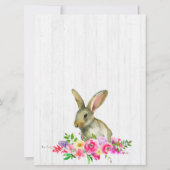Bunny Rabbit Watercolor Bloral Baby Dusche Einladu Einladung (Rückseite)