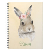 Bunny Rabbit Watercolor Floral Notizblock (Vorderseite)