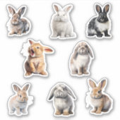 Bunny Rabbit Watercolor Osterfrühling Aufkleber (Vorderseite)