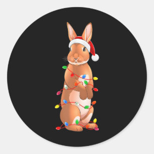 Bunny Rabbit Weihnachtsbaum Hat Ornament Decke Runder Aufkleber