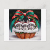Bunny Rabbit Weihnachtskarten Postkarte (Vorderseite)