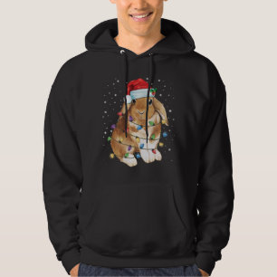 Bunny Rabbit Weihnachtslicht Weihnachtsmannmütze W Hoodie