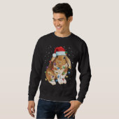 Bunny Rabbit Weihnachtslicht Weihnachtsmannmütze W Sweatshirt (Vorne ganz)