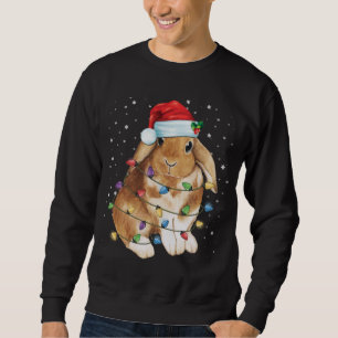 Bunny Rabbit Weihnachtslicht Weihnachtsmannmütze W Sweatshirt