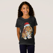 Bunny Rabbit Weihnachtslicht Weihnachtsmannmütze W T-Shirt (Vorne ganz)