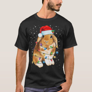 Bunny Rabbit Weihnachtslicht Weihnachtsmannmütze W T-Shirt