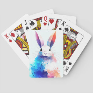 Bunny Rabbit Wild Nature Animal Colors Malerei Spielkarten