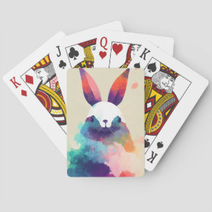 Bunny Rabbit Wild Nature Animal Colors Malerei Spielkarten