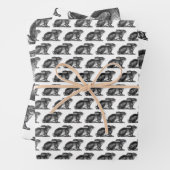 Bunny Rabbit Wrapping Paper Sheets Black & White Geschenkpapier Set (Beispiel)