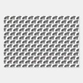 Bunny Rabbit Wrapping Paper Sheets Black & White Geschenkpapier Set (Vorderseite)