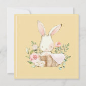 Bunny Rabbit Yellow Gender Neutral Baby Dusche (Rückseite)