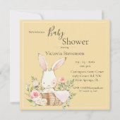 Bunny Rabbit Yellow Gender Neutral Baby Dusche (Vorderseite)