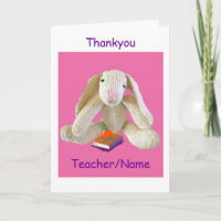 Bunny RabbiTeacher Dankeschön-Karte von Sohn-Tocht