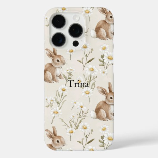 Bunny Rabbits Daisy Flowers Case-Mate iPhone Hülle (Rückseite)