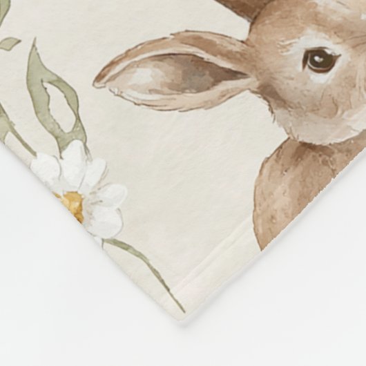Bunny Rabbits Daisy Flowers Fleecedecke (Ecke)