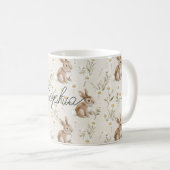 Bunny Rabbits Daisy Flowers Kaffeetasse (VorderseiteRechts)