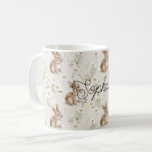Bunny Rabbits Daisy Flowers Kaffeetasse (Vorderseite Links)