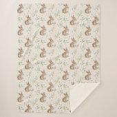 Bunny Rabbits Daisy Flowers Sherpadecke (Vorderseite)