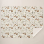 Bunny Rabbits Daisy Flowers Sherpadecke (Vorderseite (Horizontal))