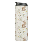 Bunny Rabbits Daisy Flowers Thermosbecher (Nach rechts gedreht)