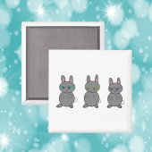 Bunny Rabbits mit Brillen Magnet