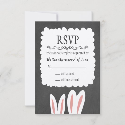 Bunny Rabbits Wedding RSVP (Vorderseite)