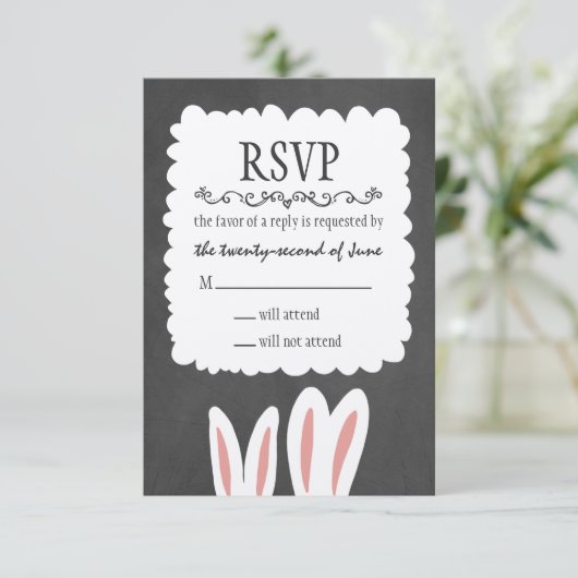 Bunny Rabbits Wedding RSVP (Stehend Vorderseite)