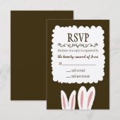 Bunny Rabbits Wedding RSVP Karte (Vorne/Hinten)