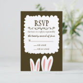 Bunny Rabbits Wedding RSVP Karte (Stehend Vorderseite)