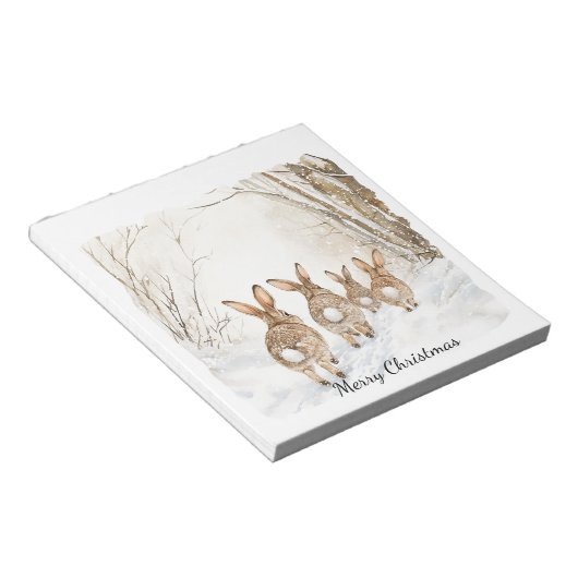 Bunny Rabbits Woods Christmas Notizblock (angewinkelt)
