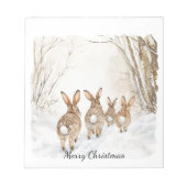 Bunny Rabbits Woods Christmas Notizblock (Vorderseite)