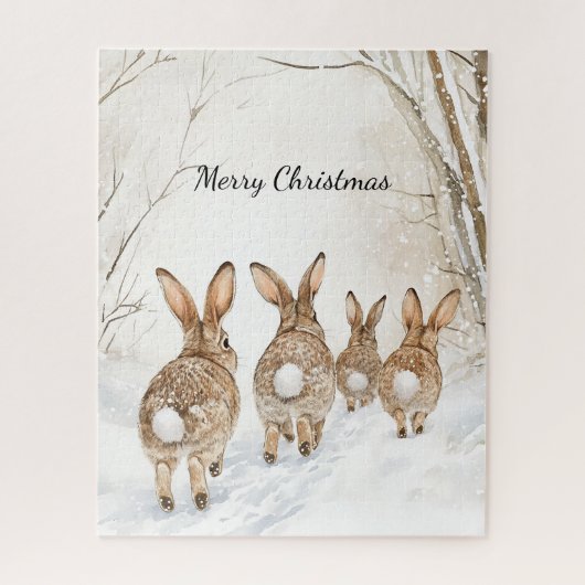 Bunny Rabbits Woods Christmas Puzzle (Vertikal)