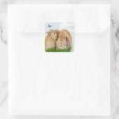 Bunny rabbitt quadratischer aufkleber (Tasche)
