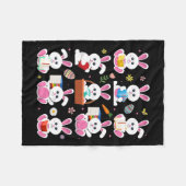 Bunny Reading Book Oaster Rabbit Bookworader B Fleecedecke (Vorderseite (Horizontal))
