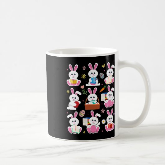 Bunny Reading Book Oaster Rabbit Bookworader B Kaffeetasse (Rechts)