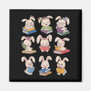 Bunny Reading Books Ostertag Librarian Teacher B Magnet