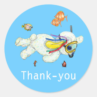 Bunny Reef Schwimmen Baby Danke Sticker