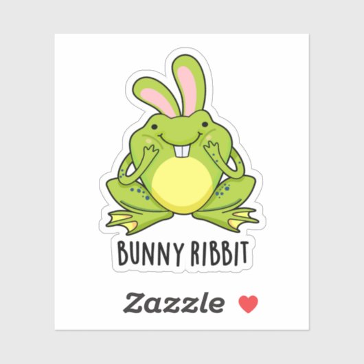 Bunny Ribbit Funny Rabbit Frosch Puff Aufkleber (Blatt)
