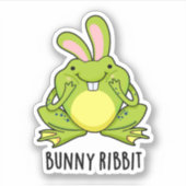 Bunny Ribbit Funny Rabbit Frosch Puff Aufkleber (Vorderseite)