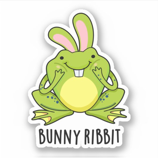 Bunny Ribbit Funny Rabbit Frosch Puff Aufkleber (Vorderseite)