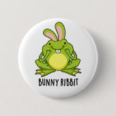 Bunny Ribbit Funny Rabbit Frosch Puff Button (Vorderseite)