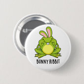 Bunny Ribbit Funny Rabbit Frosch Puff Button (Vorne & Hinten)