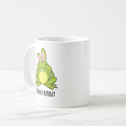 Bunny Ribbit Funny Rabbit Frosch Puff Kaffeetasse (Vorderseite Links)
