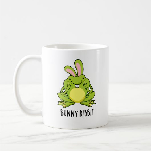 Bunny Ribbit Funny Rabbit Frosch Puff Kaffeetasse (Links)