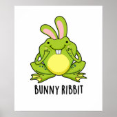 Bunny Ribbit Funny Rabbit Frosch Puff Poster (Vorne)