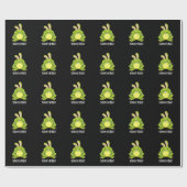 Bunny Ribbit Funny Rabbit Frosch Pun Dark BG Geschenkpapier (Flach)